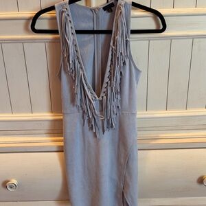 NBD suede-look mini dress